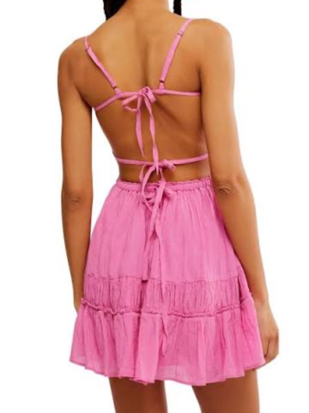 2 Free People Taking Sides Mini Dress Size Large: Fairway Green and Island Flowr - Picture 4 of 7